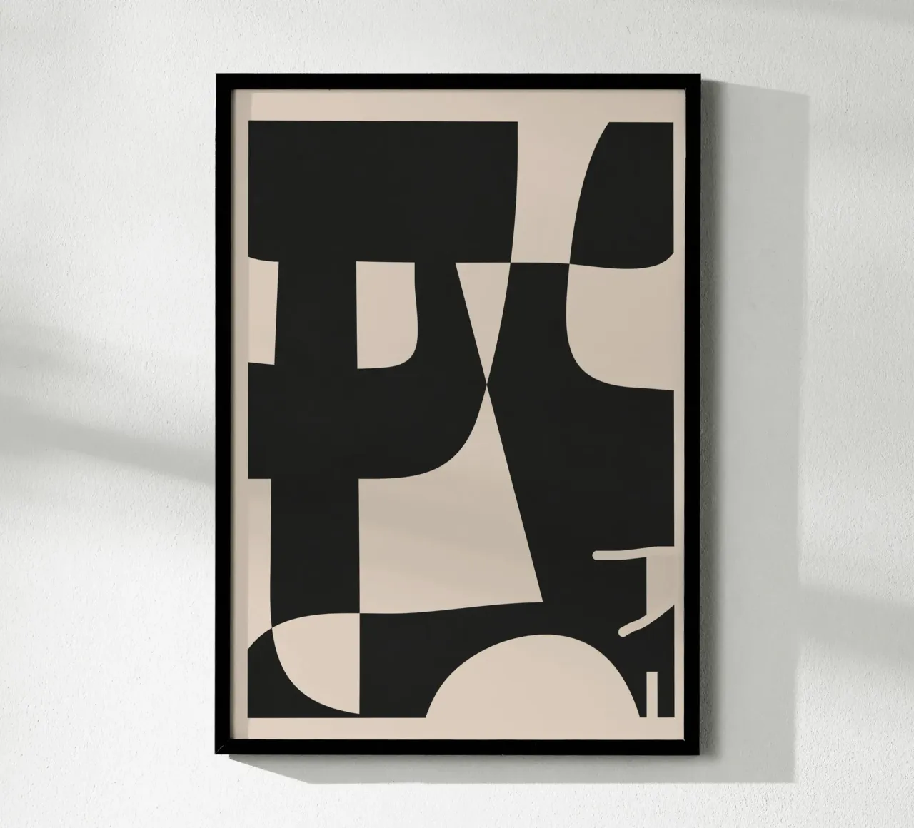 Modern Black And White Abstract Art 1 poster con telaio in alluminio da cityart
