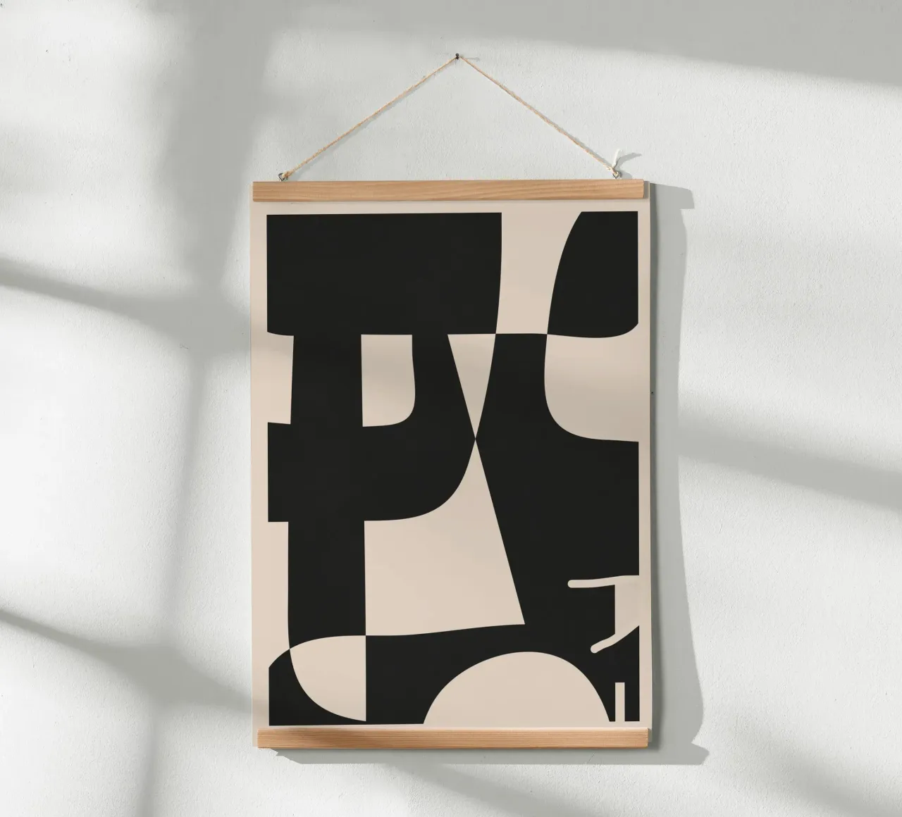 Modern Black And White Abstract Art 1 poster con telaio in alluminio da cityart