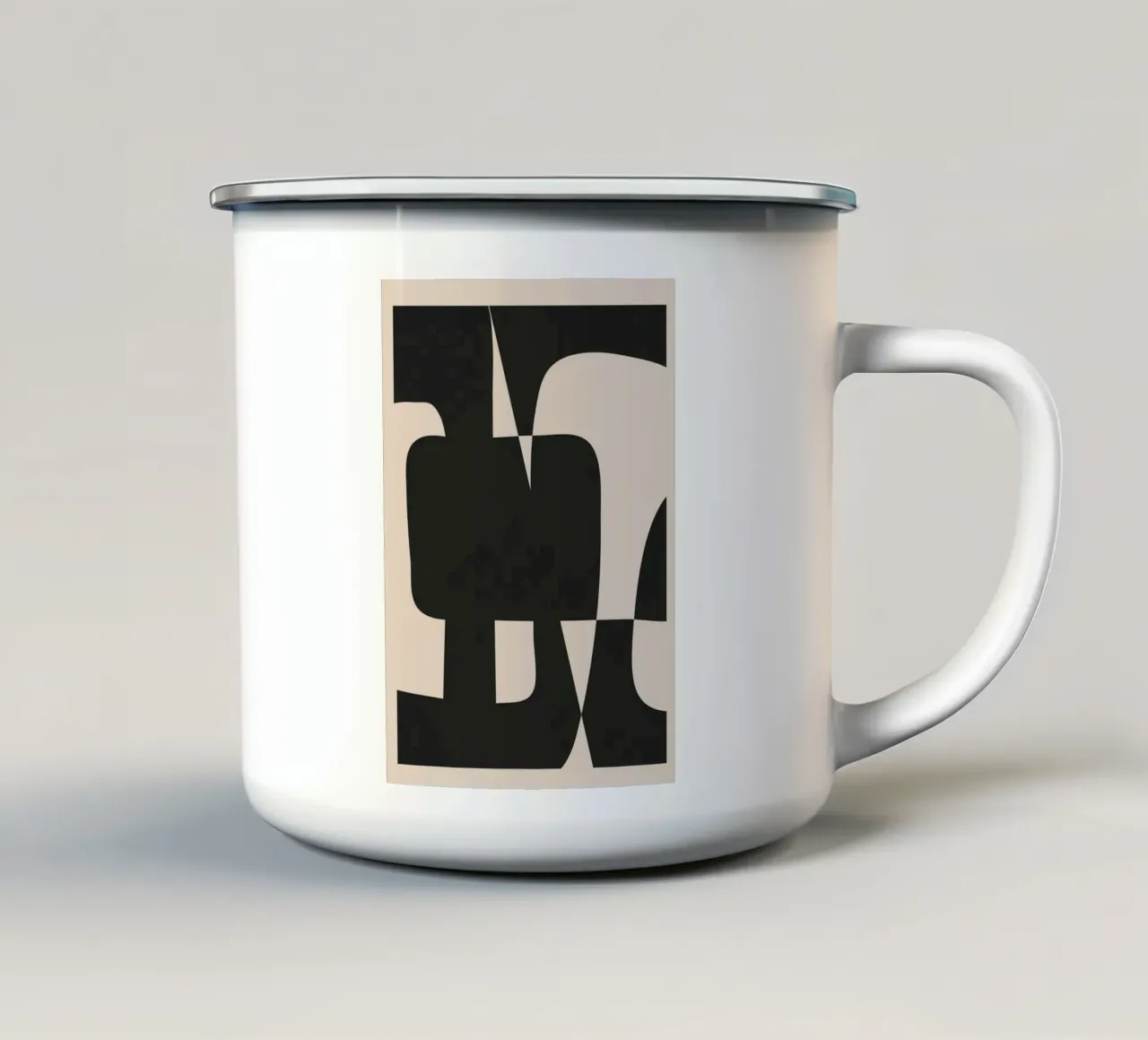 Modern Black And White Abstract Art 5 tazza in smalto da cityart