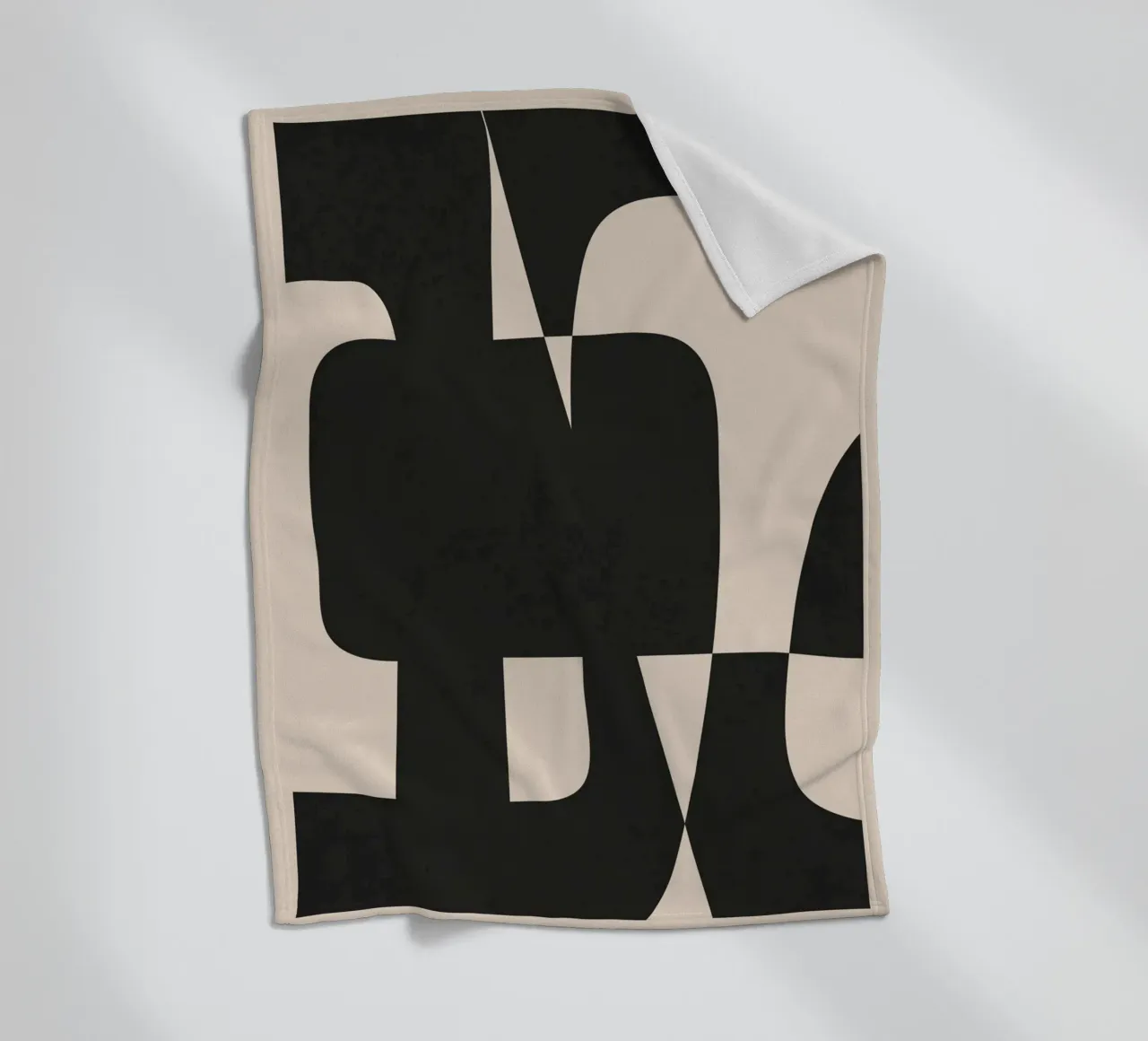 Modern Black And White Abstract Art 5 fleece blanket by cityart