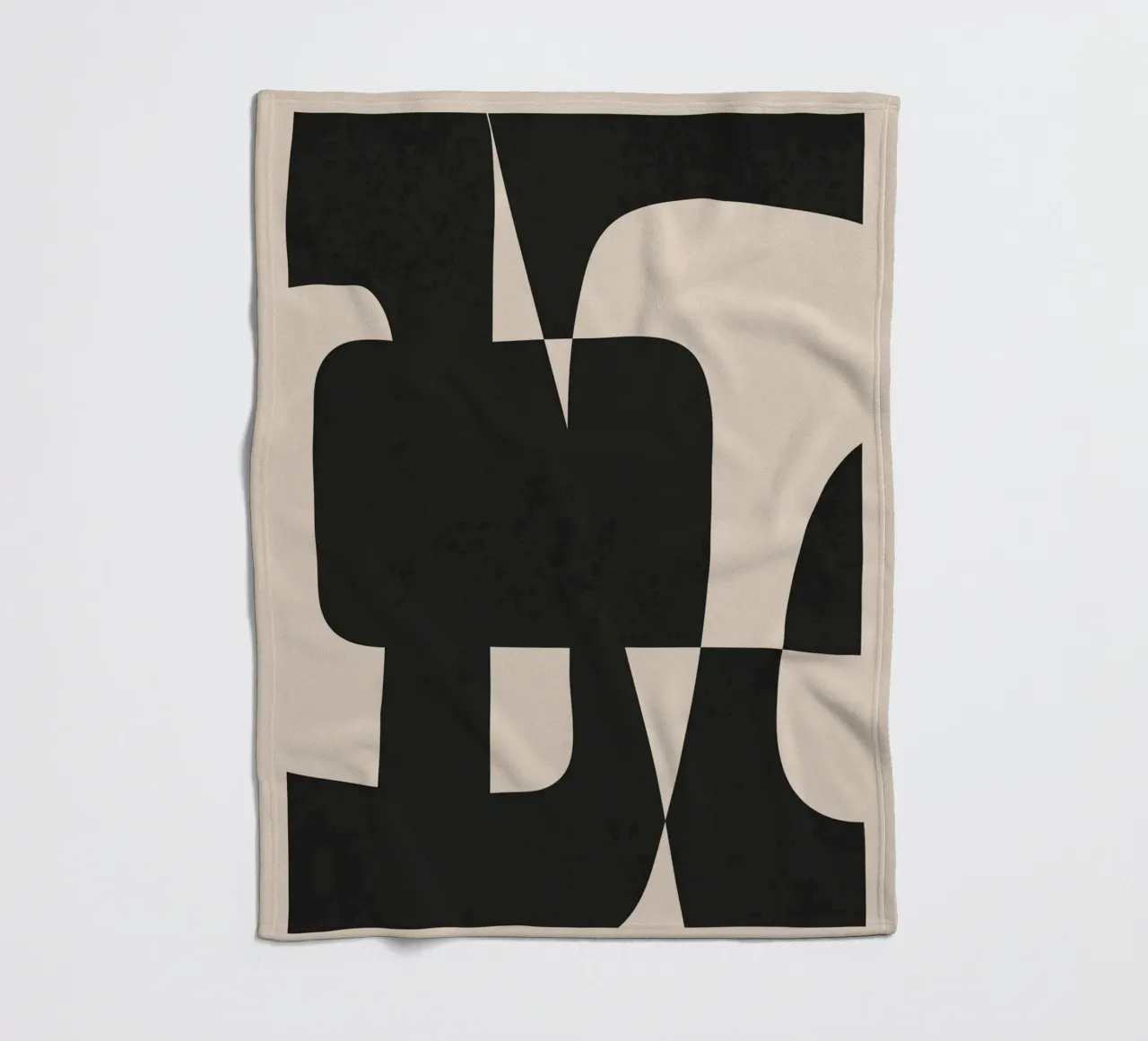 Modern Black And White Abstract Art 5 fleece blanket by cityart