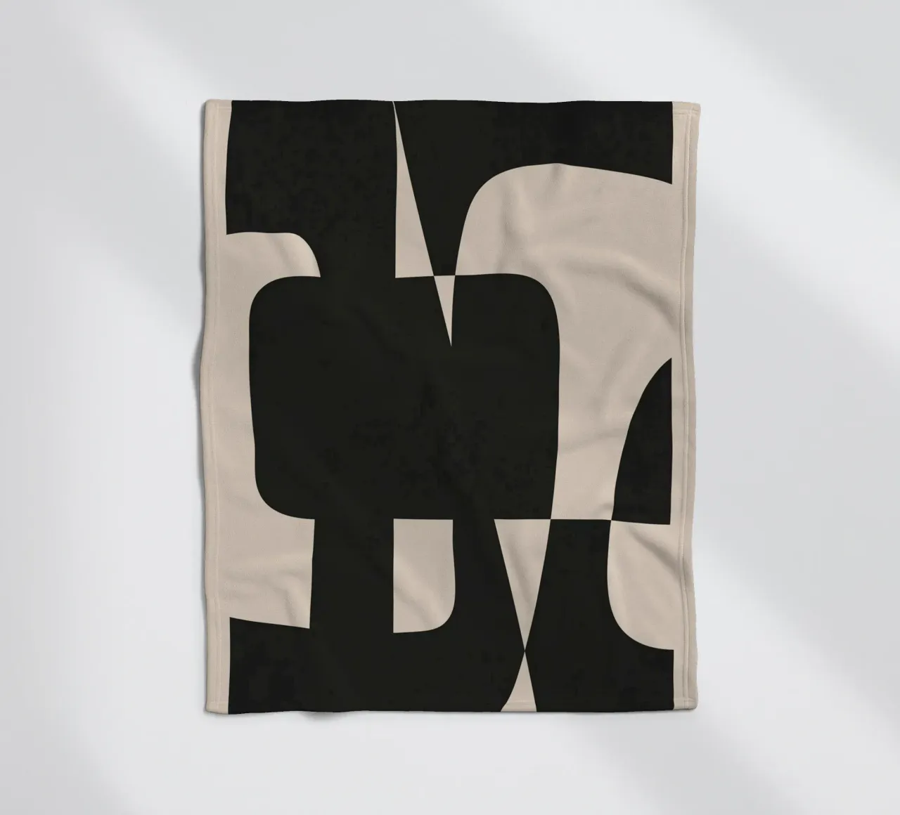 Modern Black And White Abstract Art 5 fleece blanket by cityart