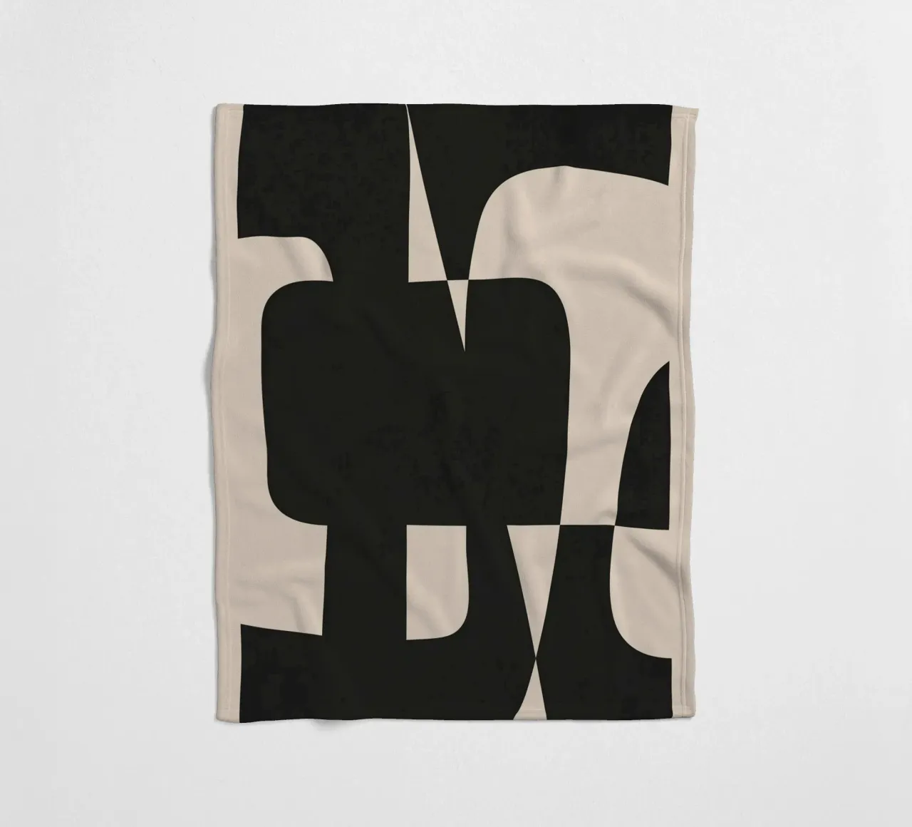 Modern Black And White Abstract Art 5 fleece blanket by cityart