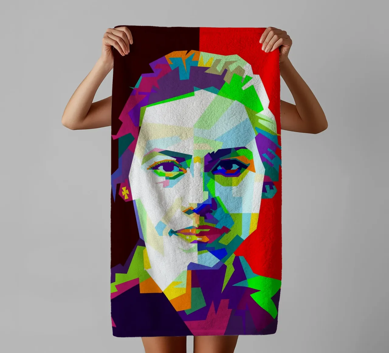 Mooie Javaanse Vrouw Kunst WPAP badhanddoek van Artkreator