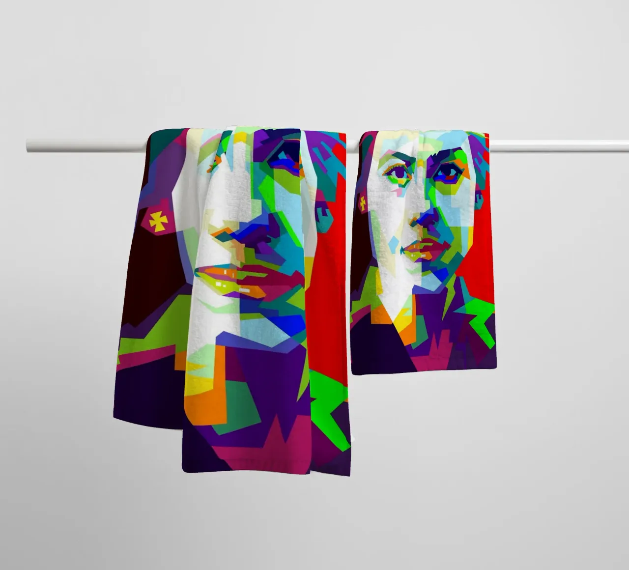 Mooie Javaanse Vrouw Kunst WPAP badhanddoek van Artkreator