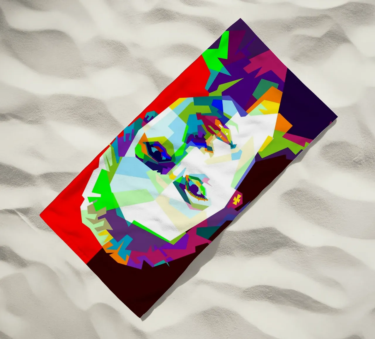 Mooie Javaanse Vrouw Kunst WPAP strandhanddoek van Artkreator