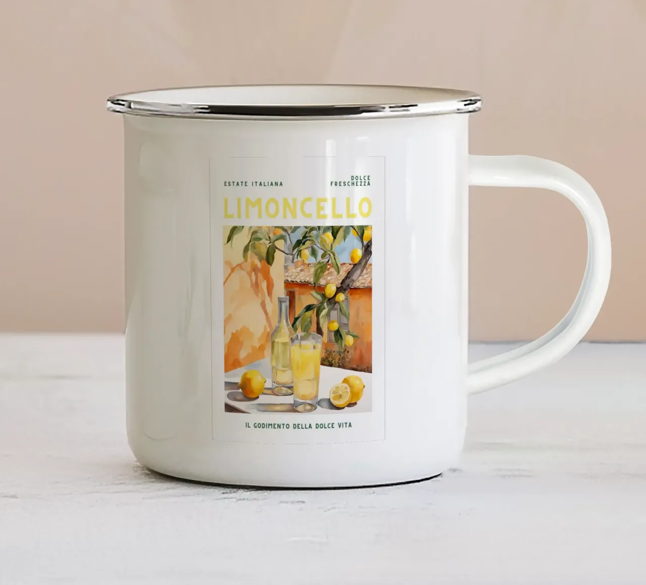 limoncello tazza in smalto da Adam Murray