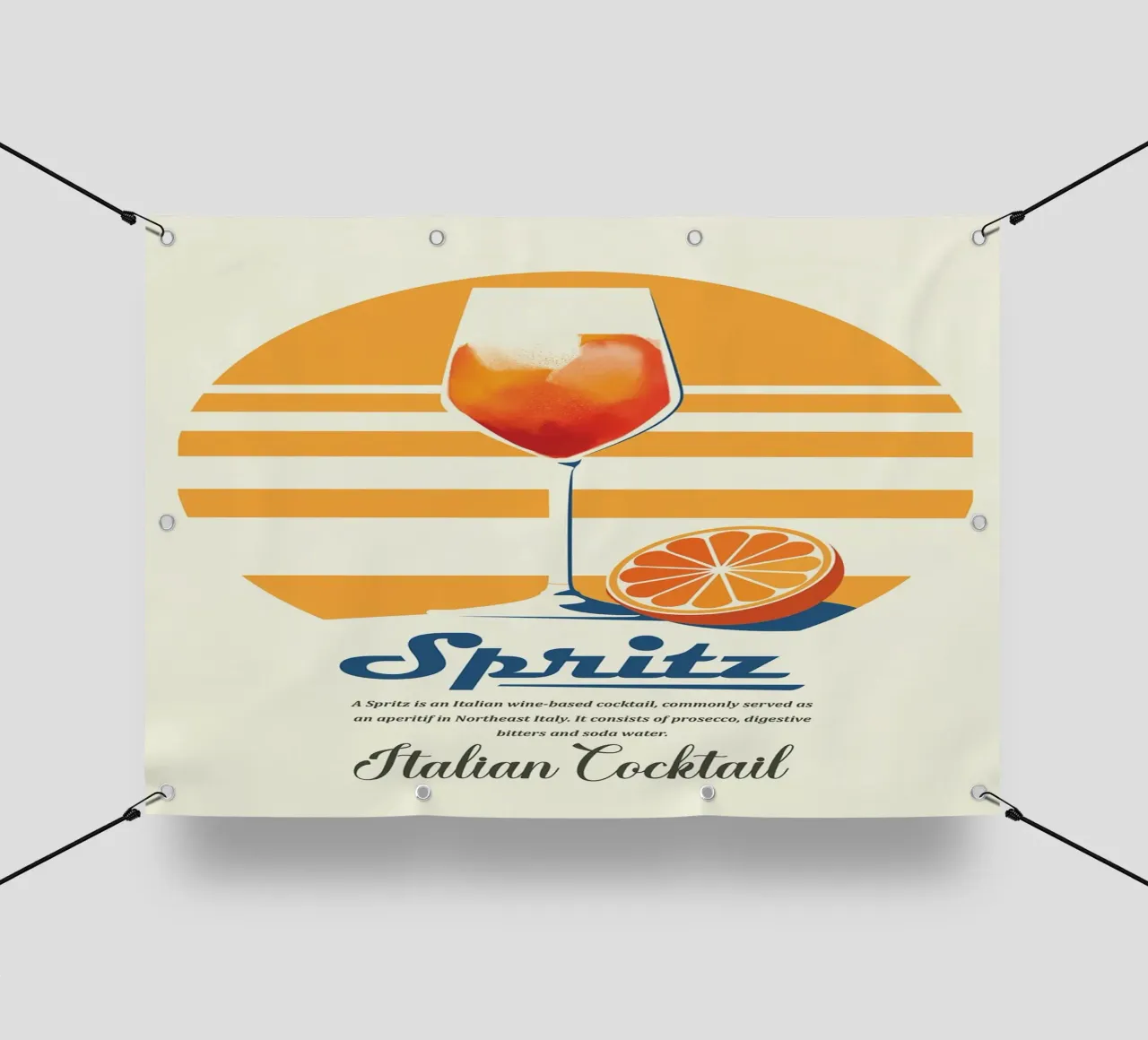 orange slice prosecco telo in pvc da Adam Murray