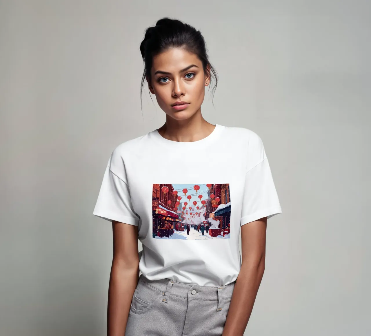 Edicola innevata - Accogliente scena di una libreria invernale t-shirt da ClubArt