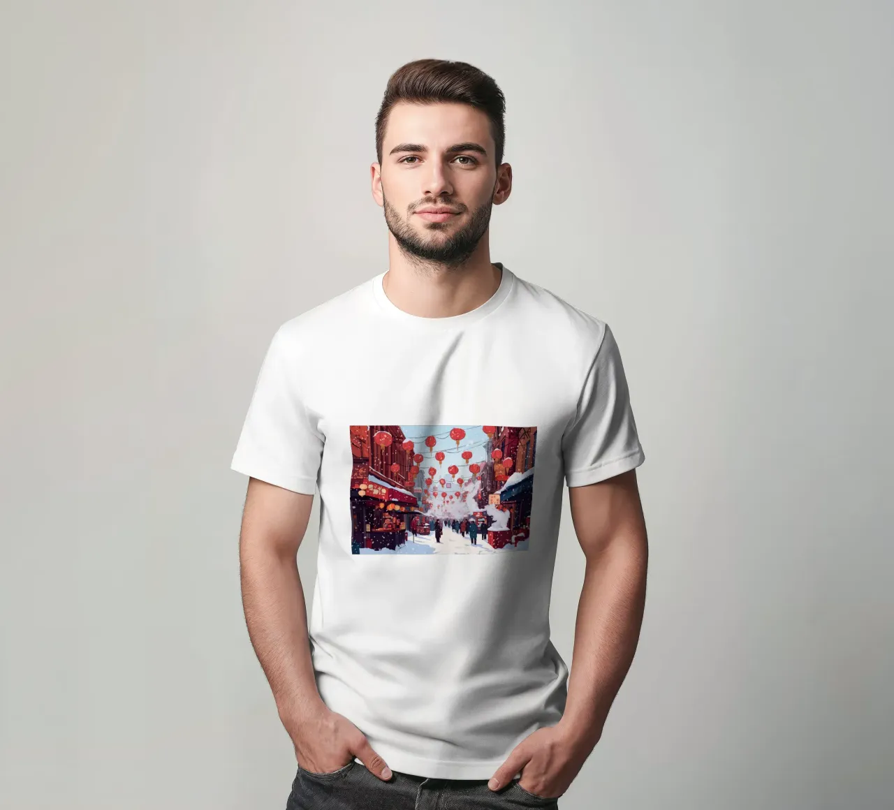 Edicola innevata - Accogliente scena di una libreria invernale t-shirt da ClubArt