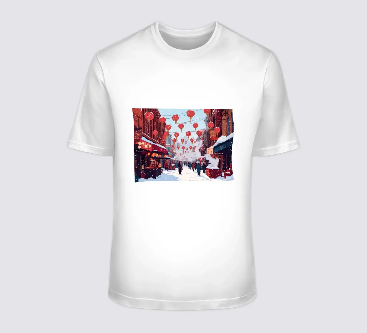 Edicola innevata - Accogliente scena di una libreria invernale t-shirt da ClubArt