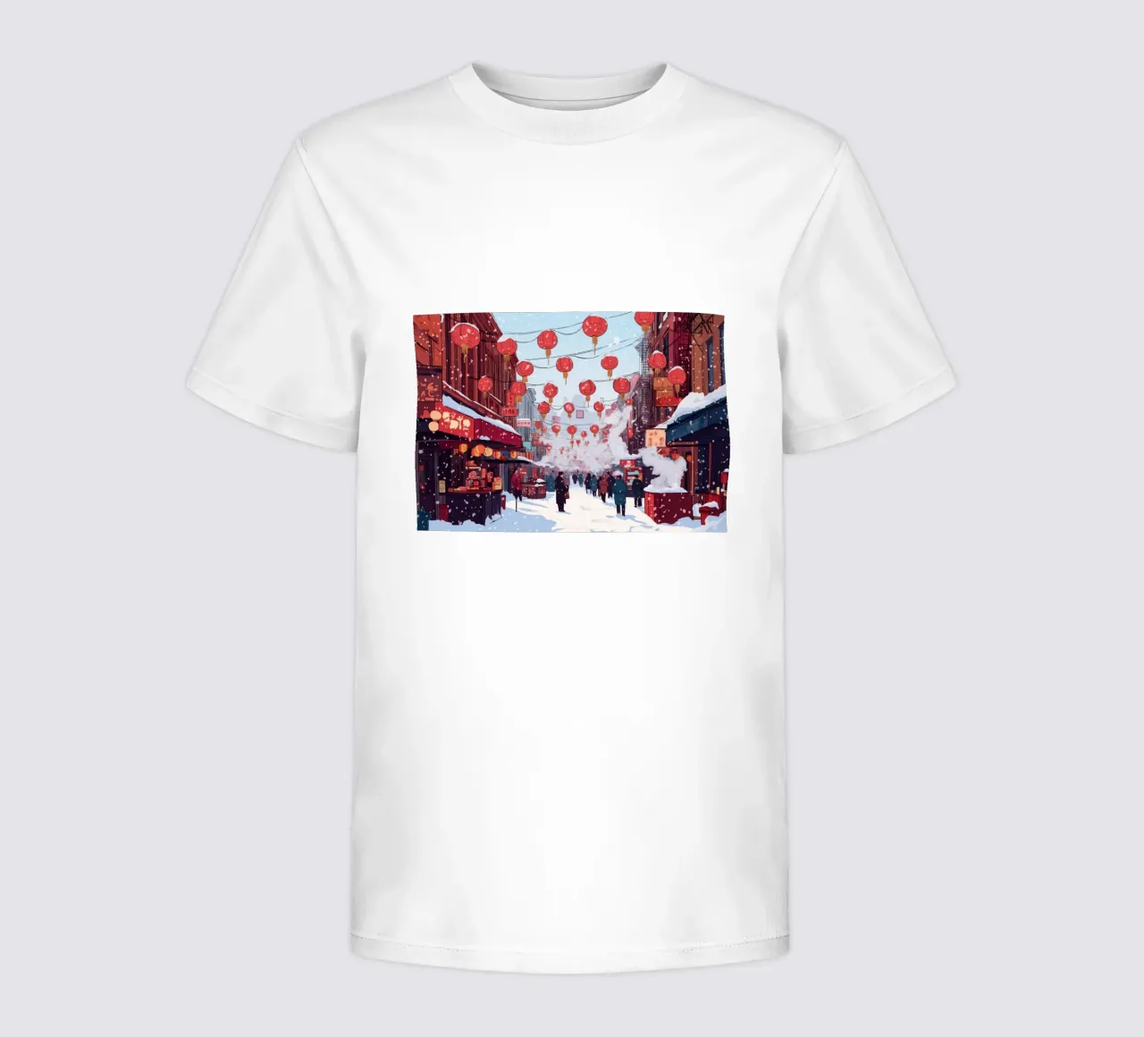 Edicola innevata - Accogliente scena di una libreria invernale t-shirt bambini da ClubArt