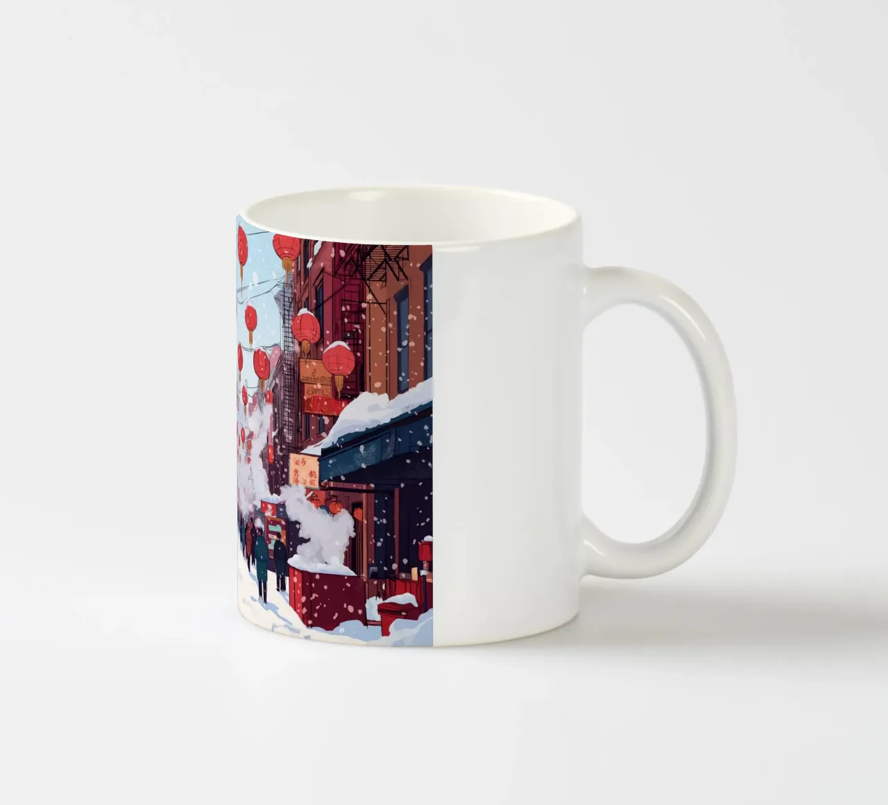 Edicola innevata - Accogliente scena di una libreria invernale tazza in ceramica da ClubArt