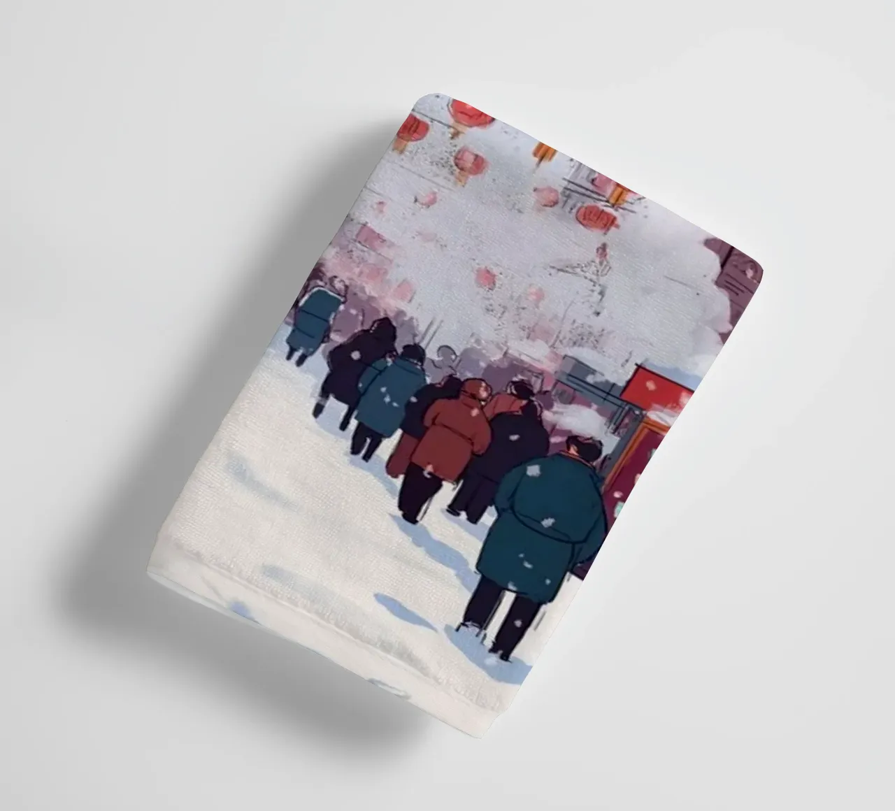 Edicola innevata - Accogliente scena di una libreria invernale asciugamano da bagno da ClubArt