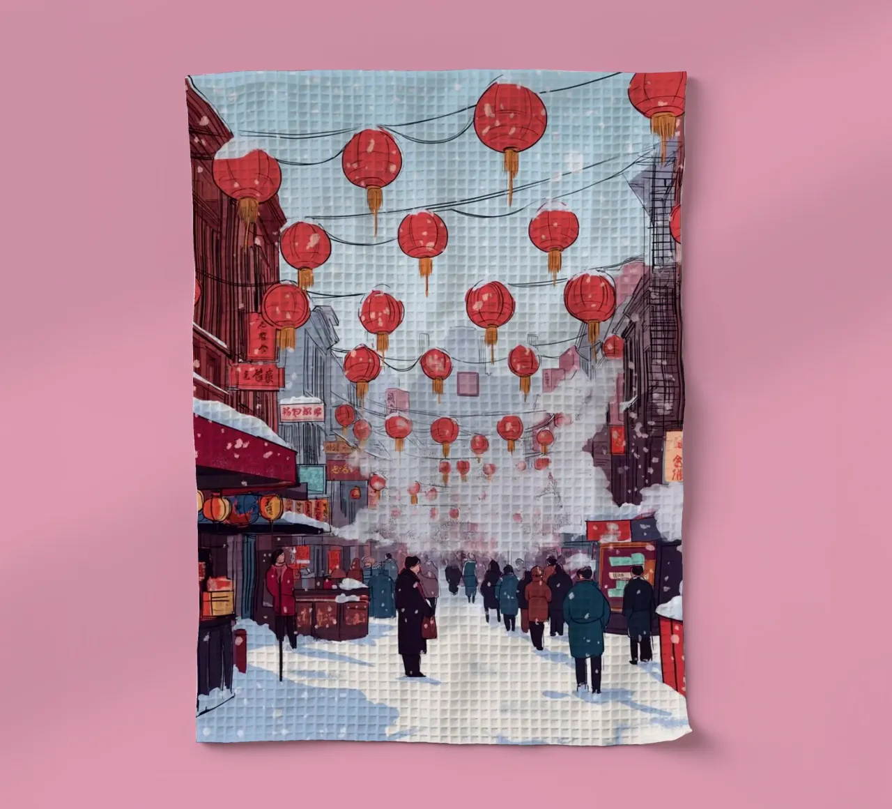 Edicola innevata - Accogliente scena di una libreria invernale canovaccio da cucina da ClubArt