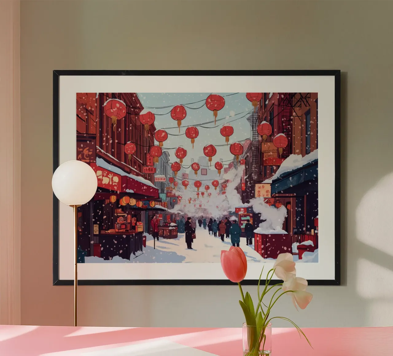 Edicola innevata - Accogliente scena di una libreria invernale carta hahnemühle da ClubArt