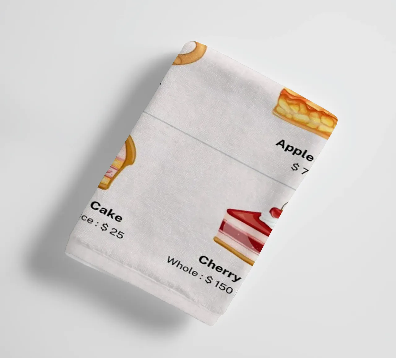 Fauget Bakery Menu - Delicious Pastry & Cake Price List towel by ClubArt