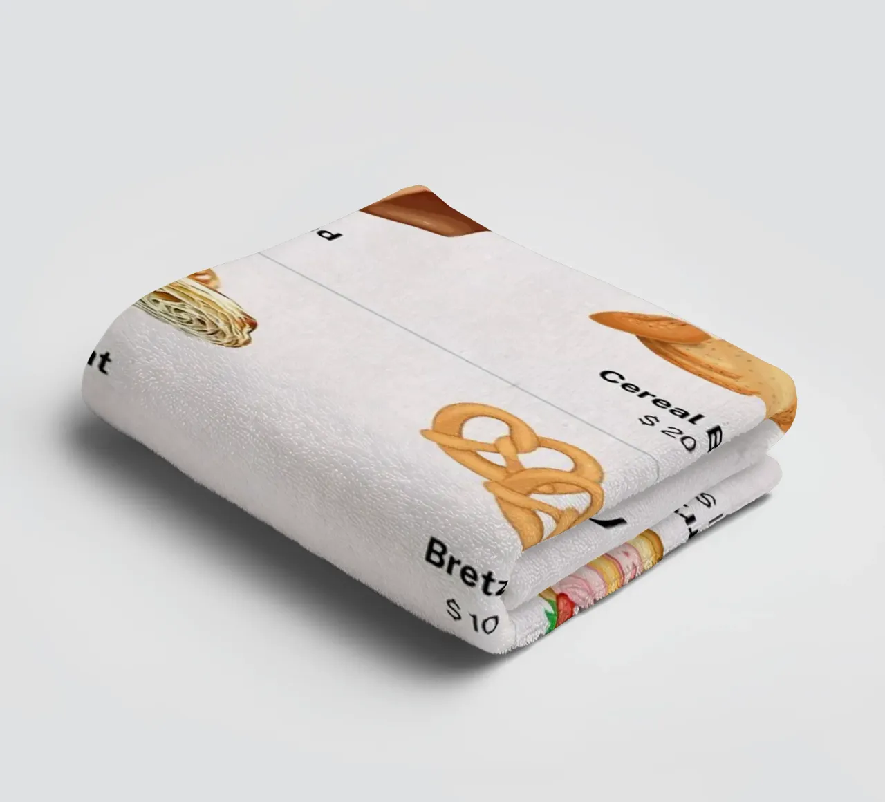 Fauget Bakery Menu - Delicious Pastry & Cake Price List towel by ClubArt