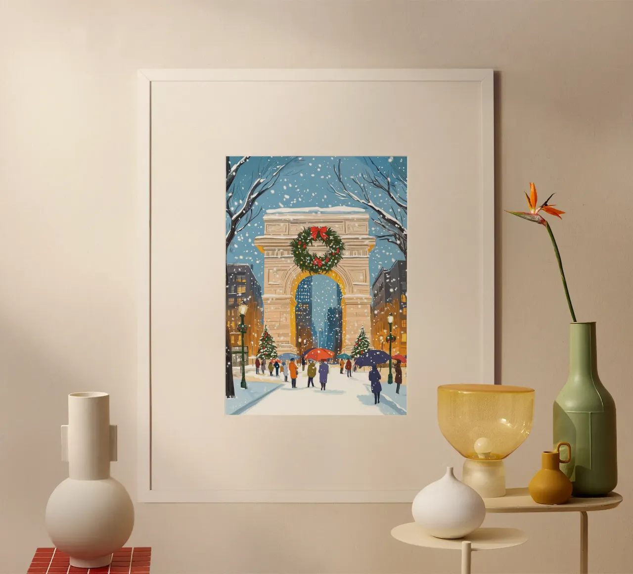 Arco di Washington Square in festa - Natale innevato a NYC poster da ClubArt