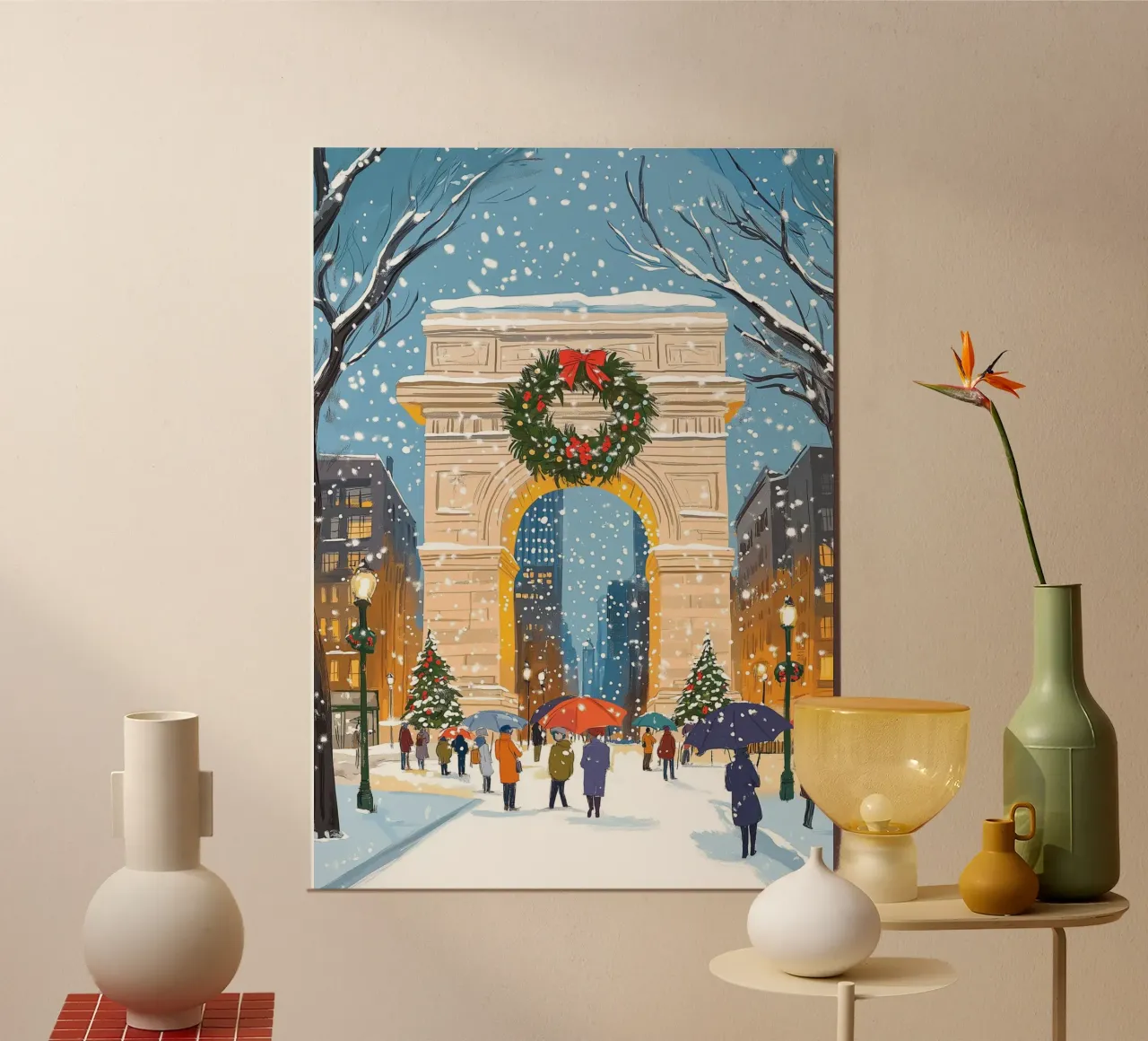 Arco di Washington Square in festa - Natale innevato a NYC poster da ClubArt