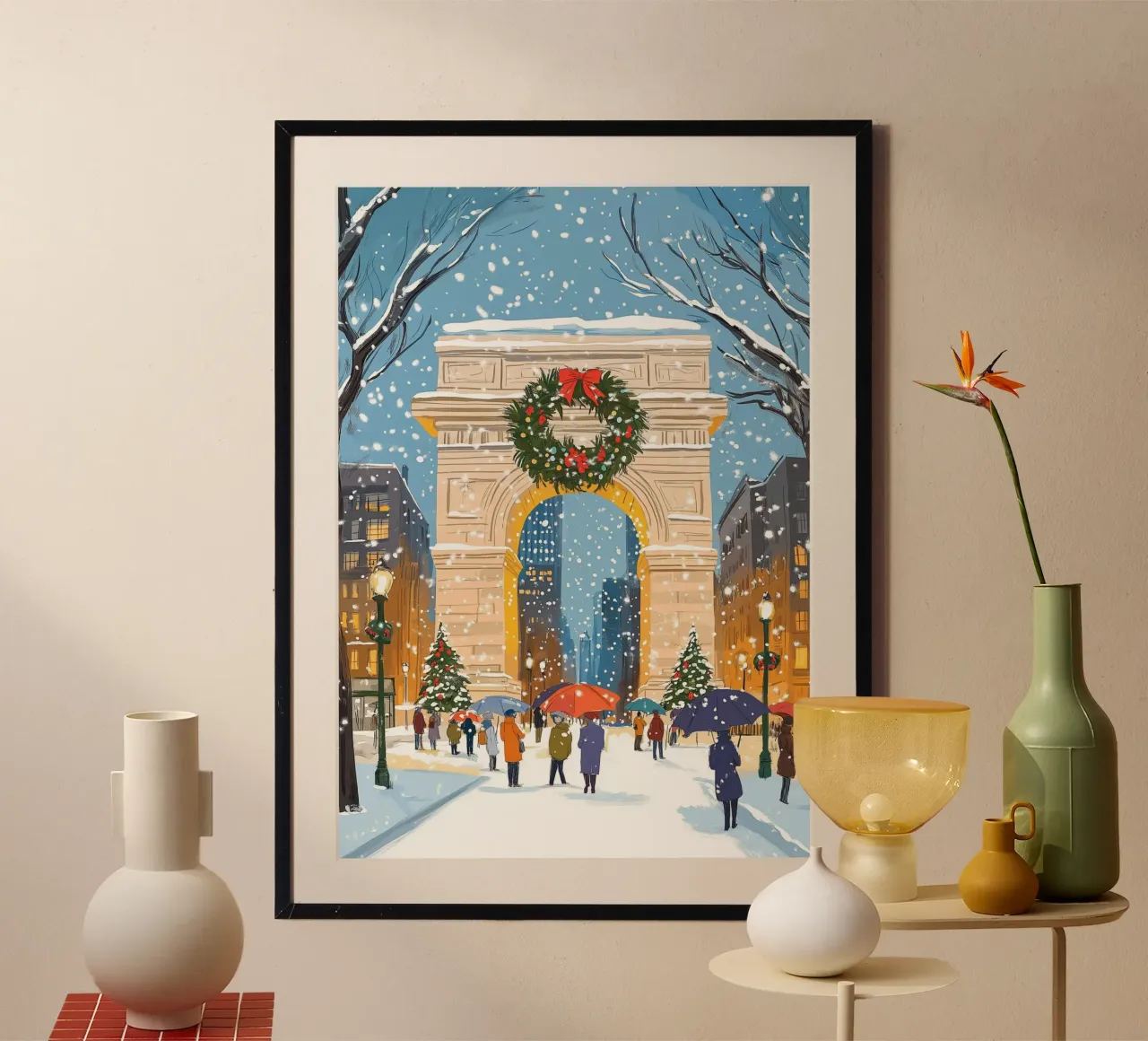 Arco di Washington Square in festa - Natale innevato a NYC poster da ClubArt