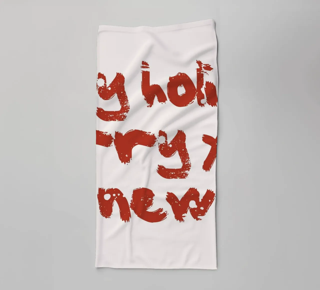 Happy Holidays Merry Xmas - Rustic Red Text Art Print towel by ClubArt