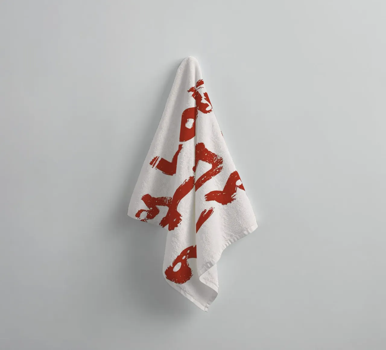 Happy Holidays Merry Xmas - Rustic Red Text Art Print towel by ClubArt