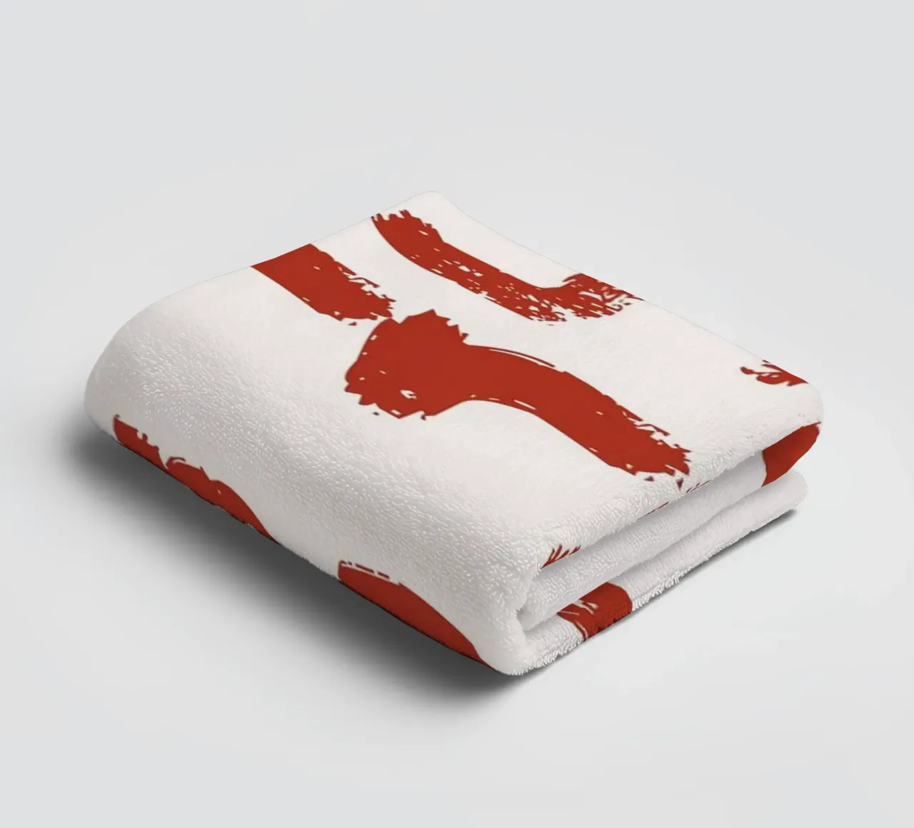Happy Holidays Merry Xmas - Rustic Red Text Art Print towel by ClubArt