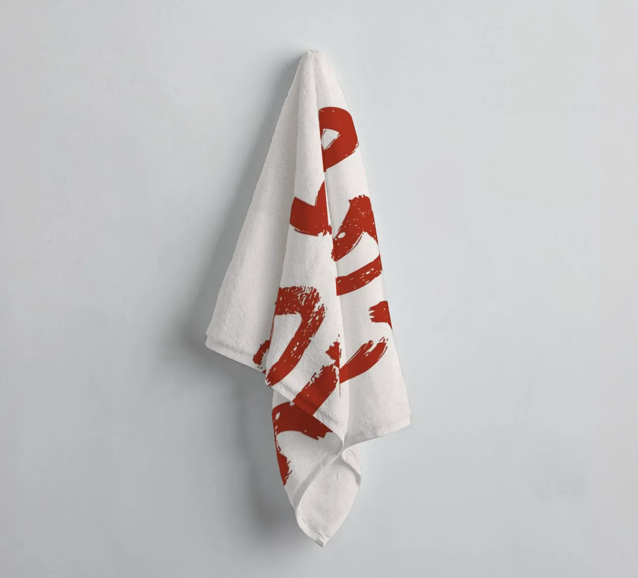 Happy Holidays Merry Xmas - Rustic Red Text Art Print towel by ClubArt