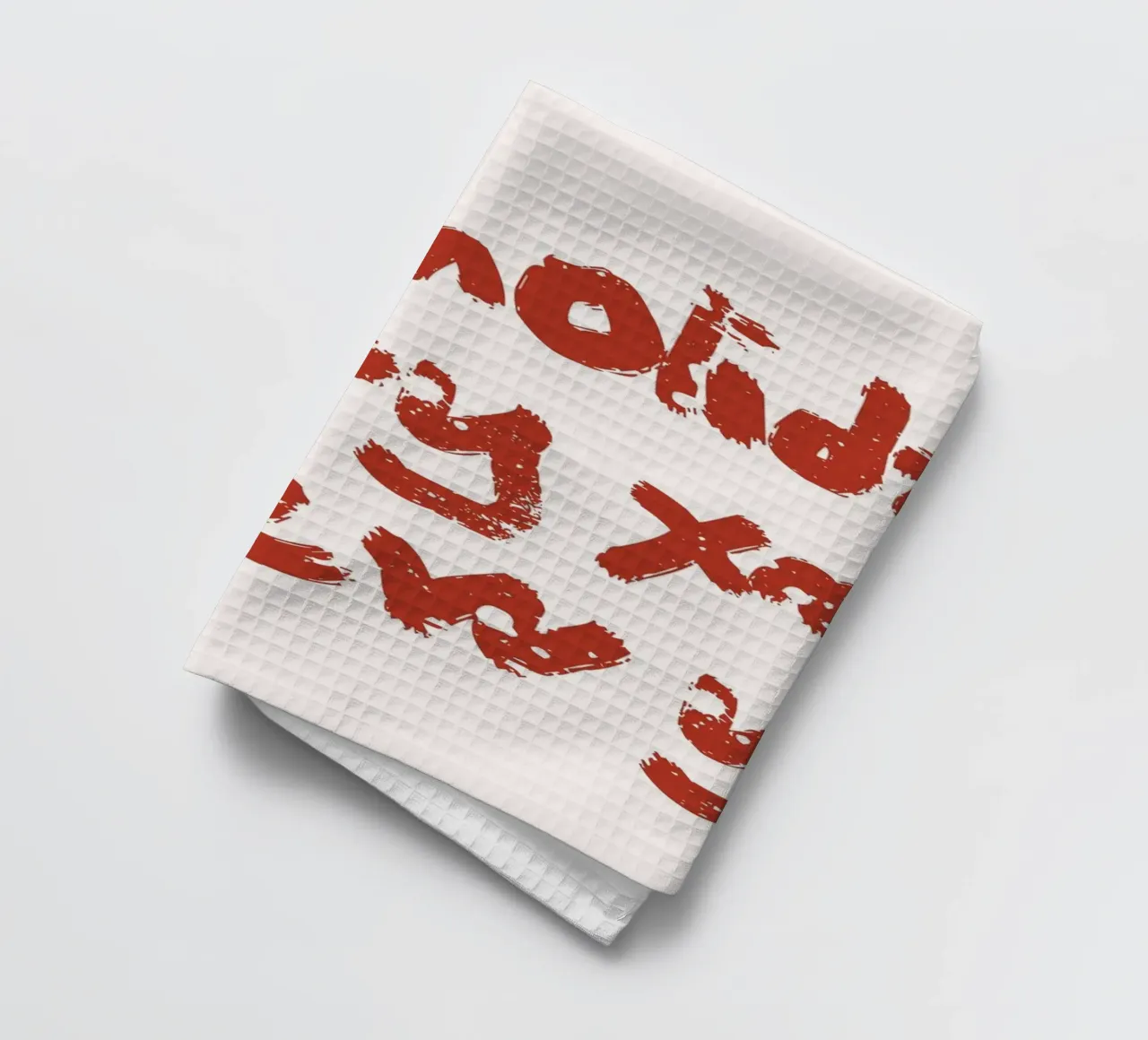 Happy Holidays Merry Xmas - Rustic Red Text Art Print tea towel by ClubArt