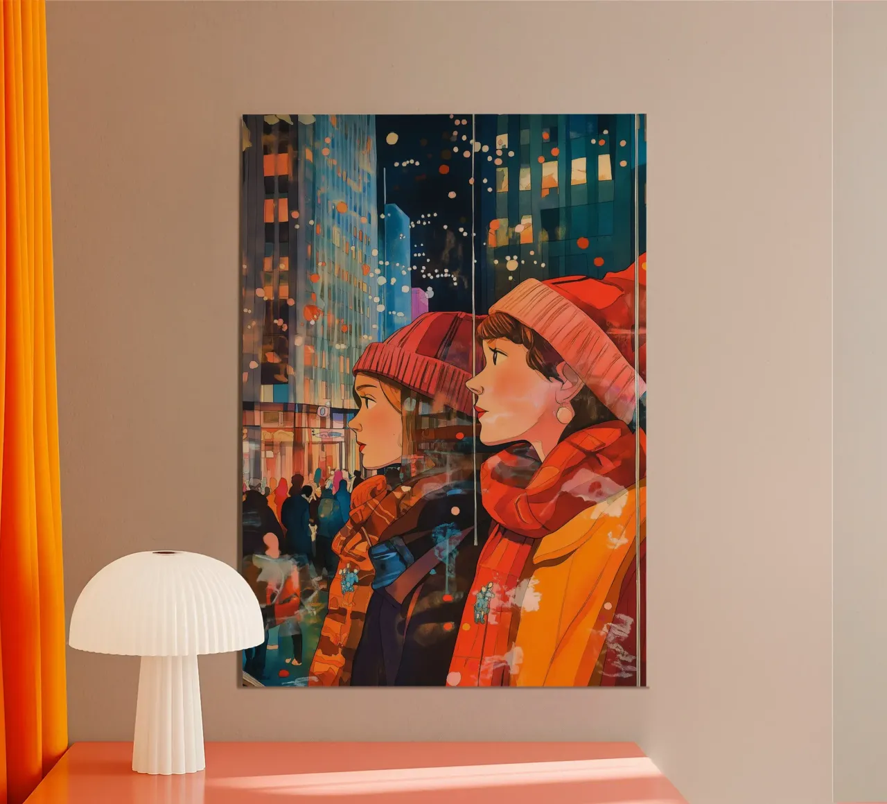 Vetrinisti di New York - Arte della notte invernale in città poster da ClubArt