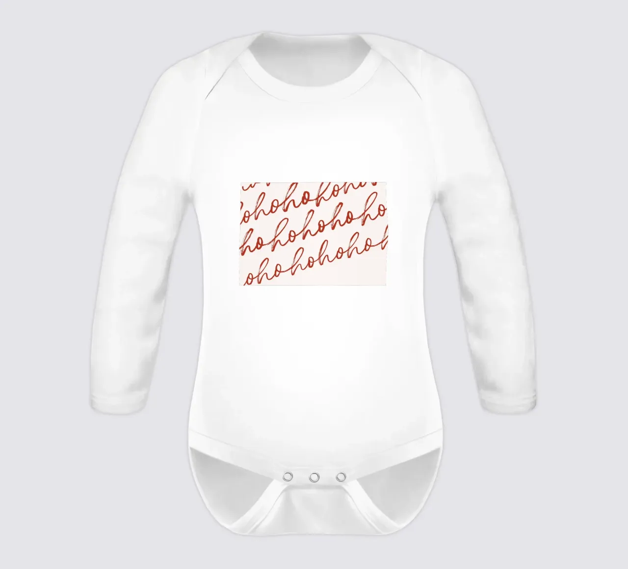 Hohoho Christmas Script - Festive Red Pattern Art Print body manches longues de ClubArt