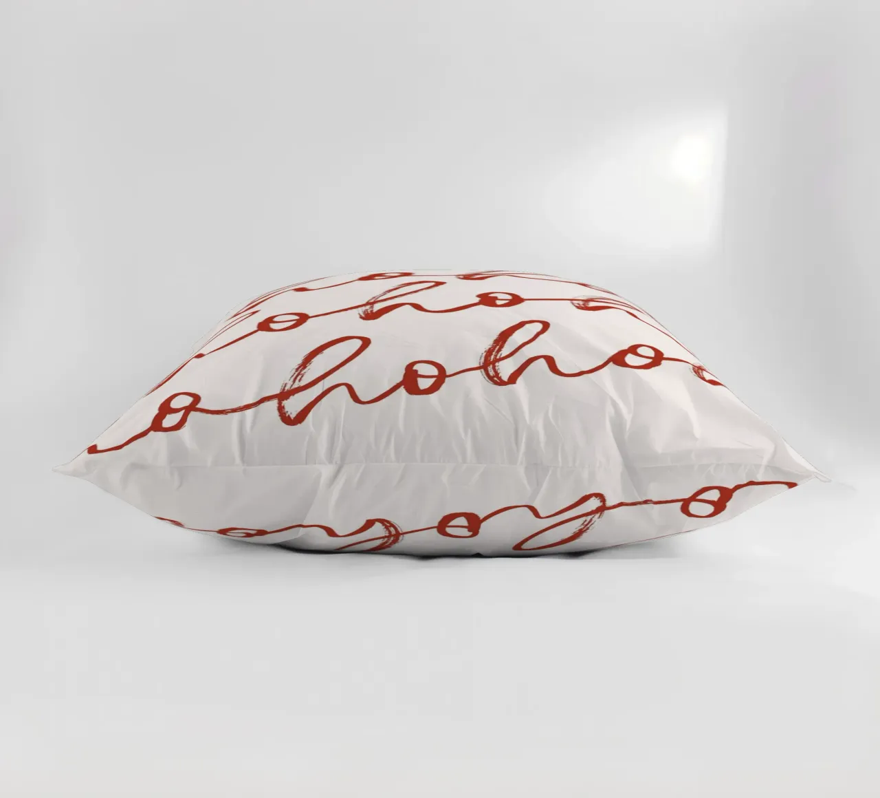 Hohoho Christmas Script - Festive Red Pattern Art Print coussin de ClubArt