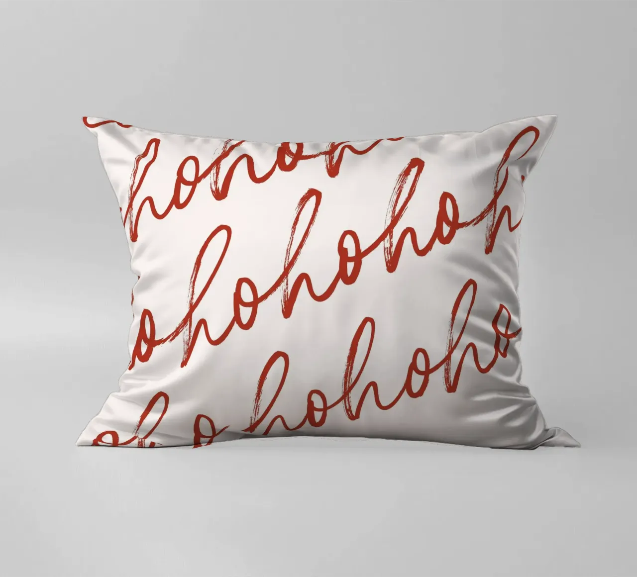 Hohoho Christmas Script - Festive Red Pattern Art Print coussin de ClubArt