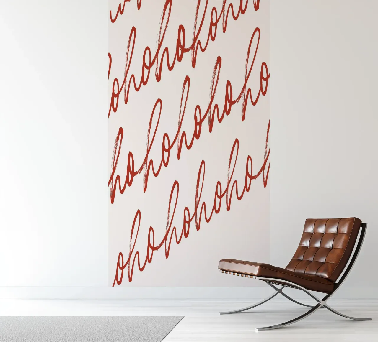 Hohoho Christmas Script - Festive Red Pattern Art Print papier peint photo de ClubArt
