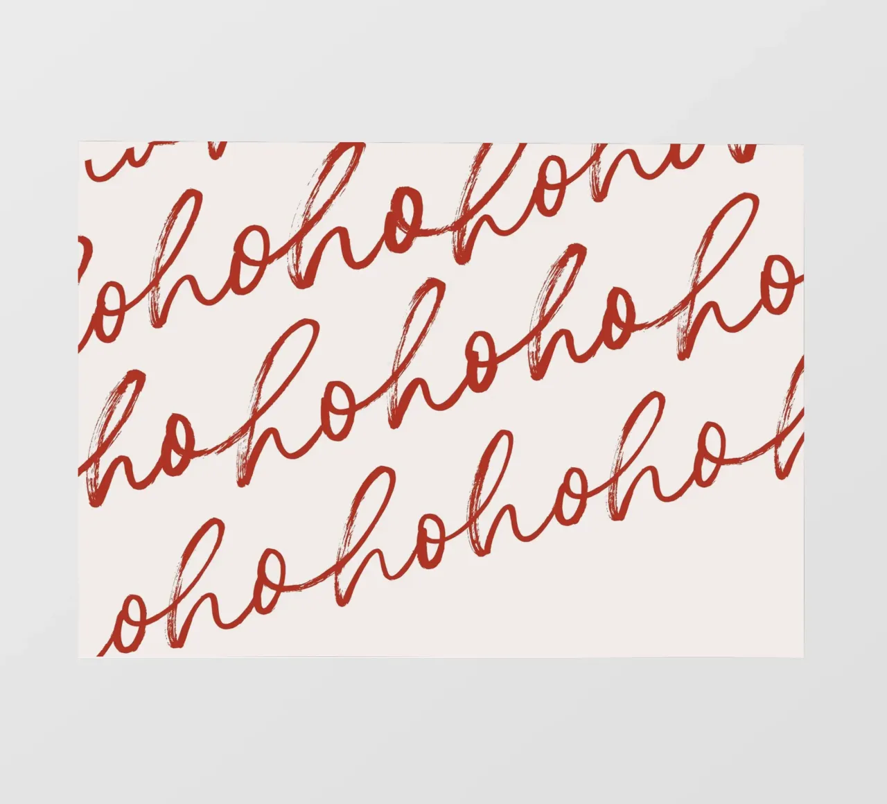 Hohoho Christmas Script - Festive Red Pattern Art Print papier peint photo de ClubArt