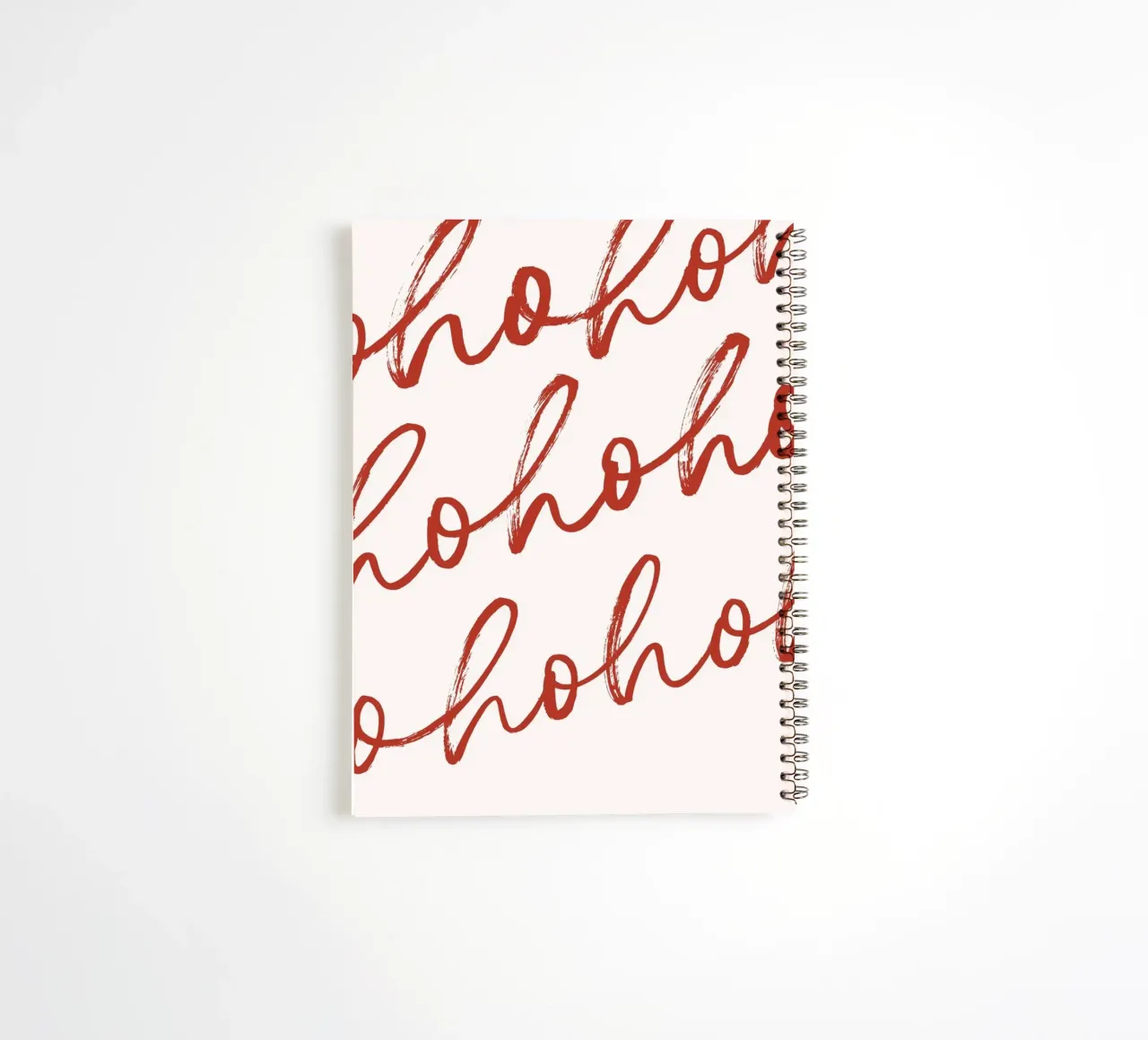 Hohoho Christmas Script - Festive Red Pattern Art Print carnet à spirale de ClubArt