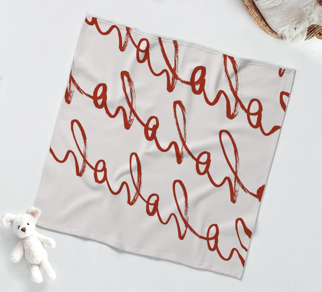 Hohoho Christmas Script - Festive Red Pattern Art Print plaid polaire de ClubArt