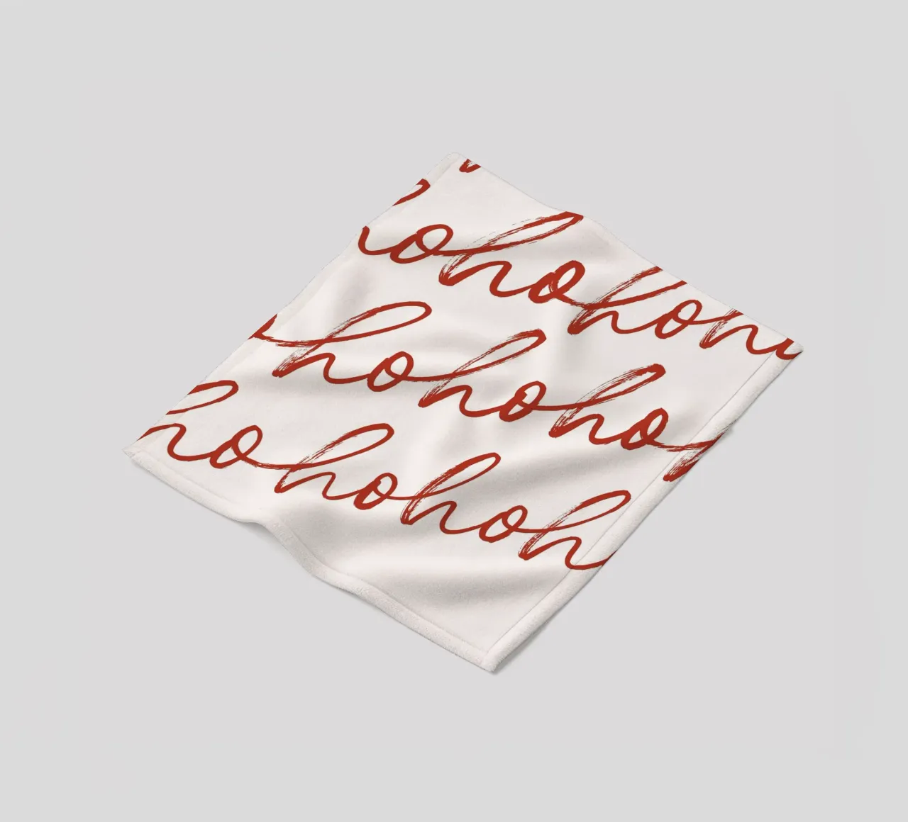 Hohoho Christmas Script - Festive Red Pattern Art Print plaid polaire de ClubArt