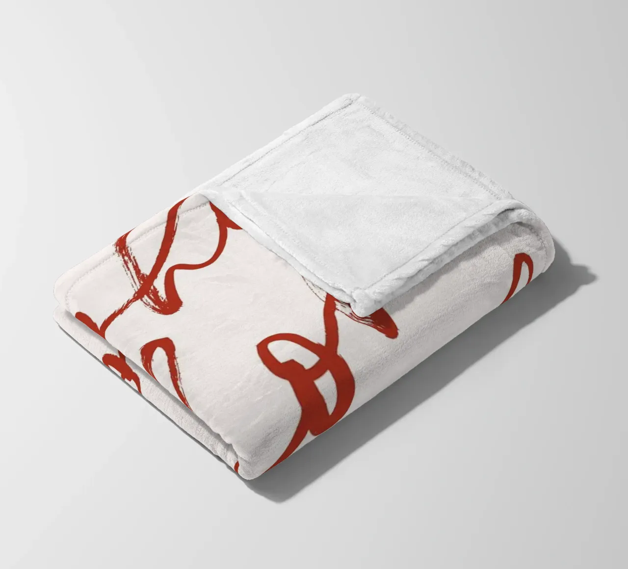 Hohoho Christmas Script - Festive Red Pattern Art Print plaid polaire de ClubArt