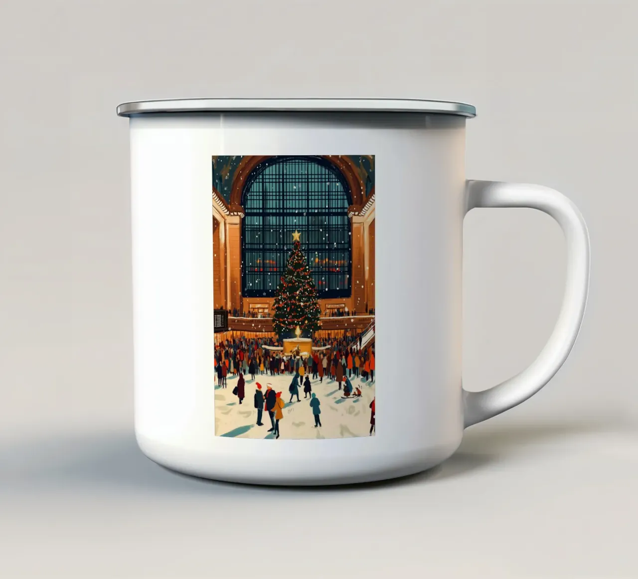 Albero di Natale della Grand Central - Terminal di New York in festa tazza in smalto da ClubArt