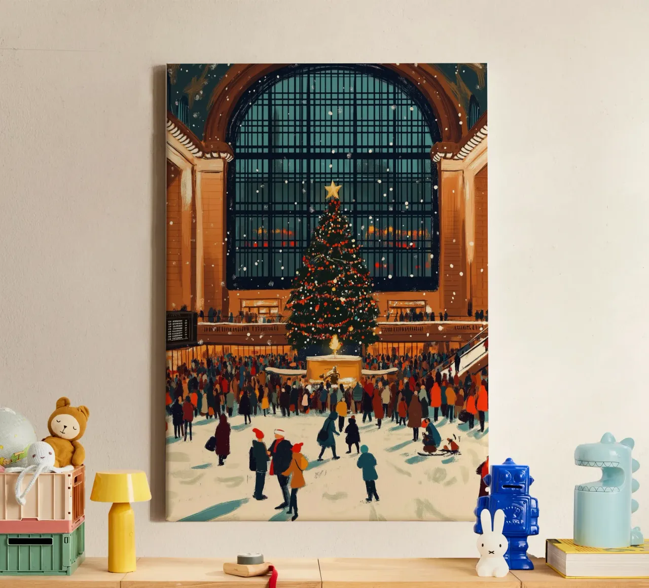 Albero di Natale della Grand Central - Terminal di New York in festa tela con Cornice a cassetta da ClubArt