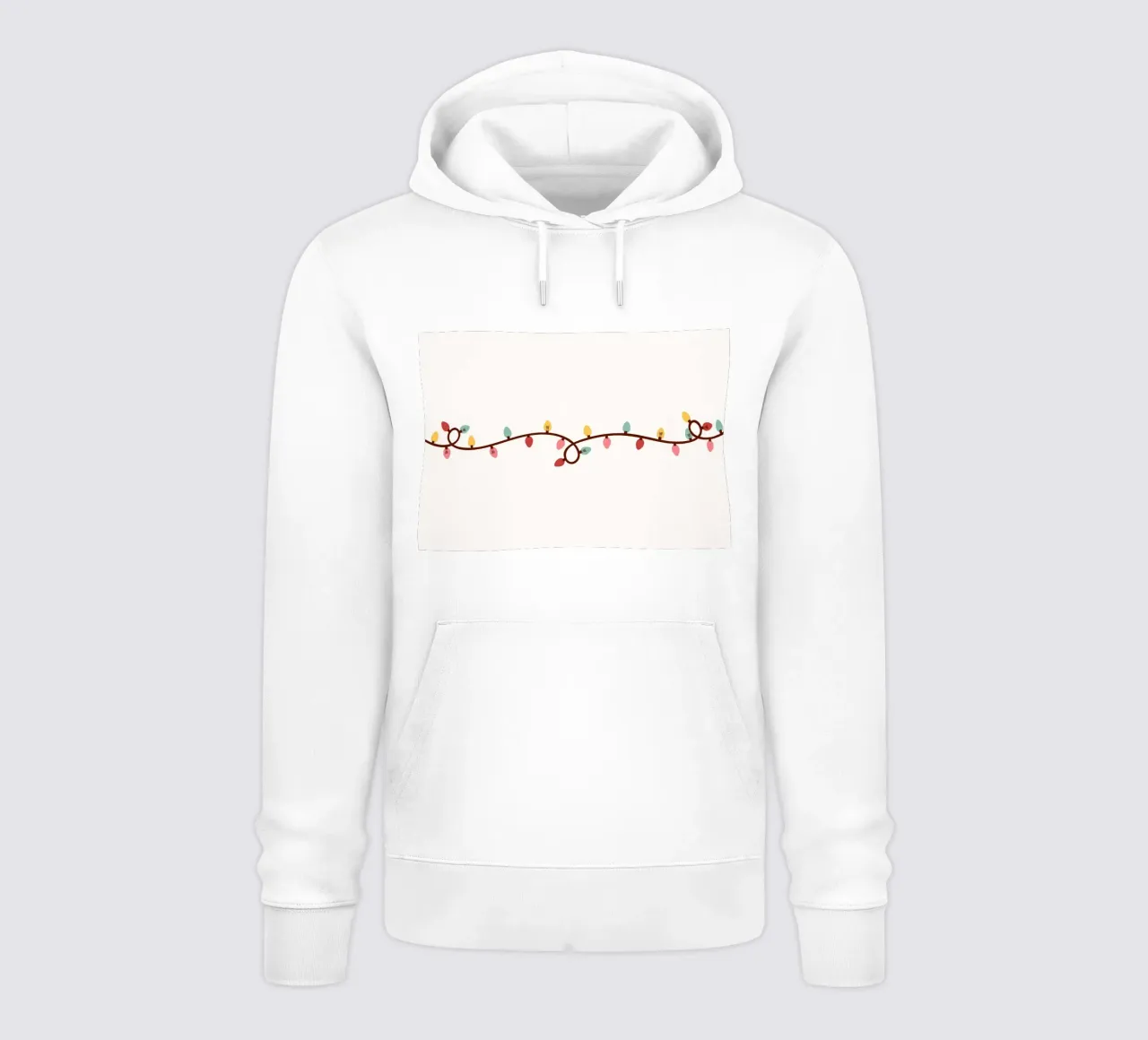 Colorful Holiday Lights - Festive String Light Border Art hoodie by ClubArt