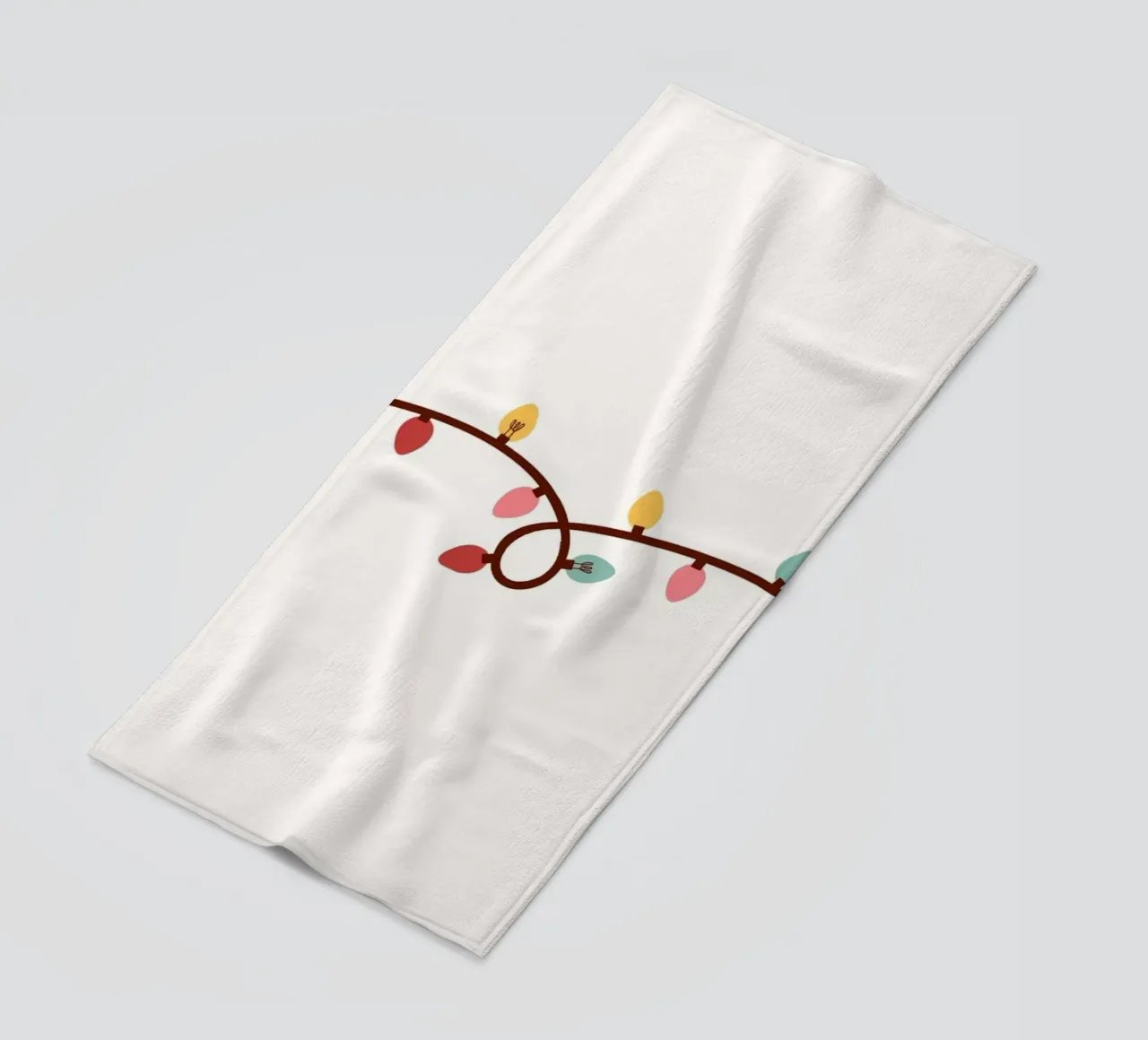 Kleurrijke Vakantielichten - Feestelijke String Light Border Art strandhanddoek van ClubArt