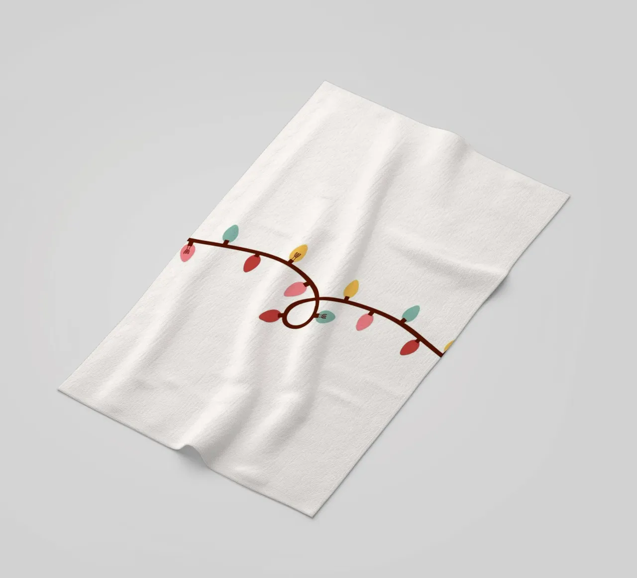 Kleurrijke Vakantielichten - Feestelijke String Light Border Art strandhanddoek van ClubArt