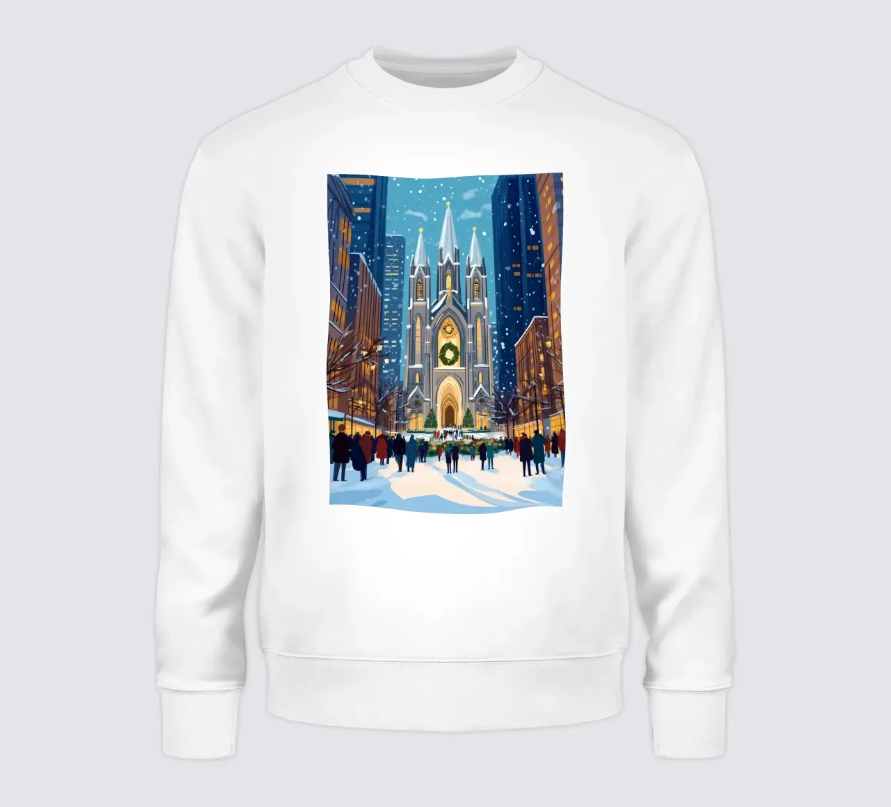 Cattedrale di San Patrizio in festa - Natale innevato a NYC felpa da ClubArt