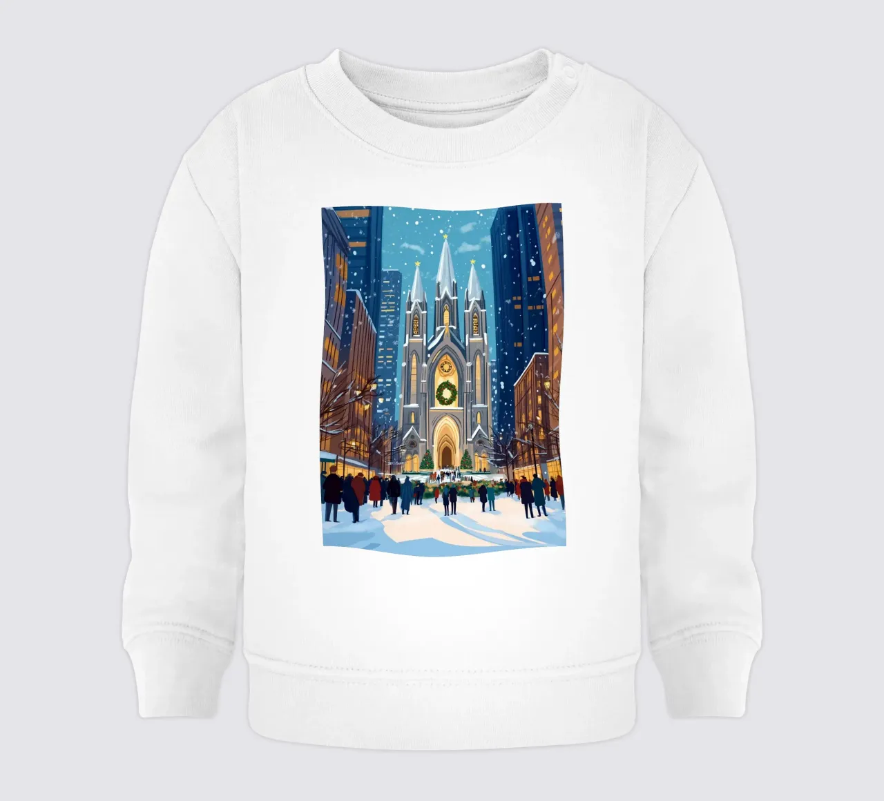 Cattedrale di San Patrizio in festa - Natale innevato a NYC felpa neonato da ClubArt