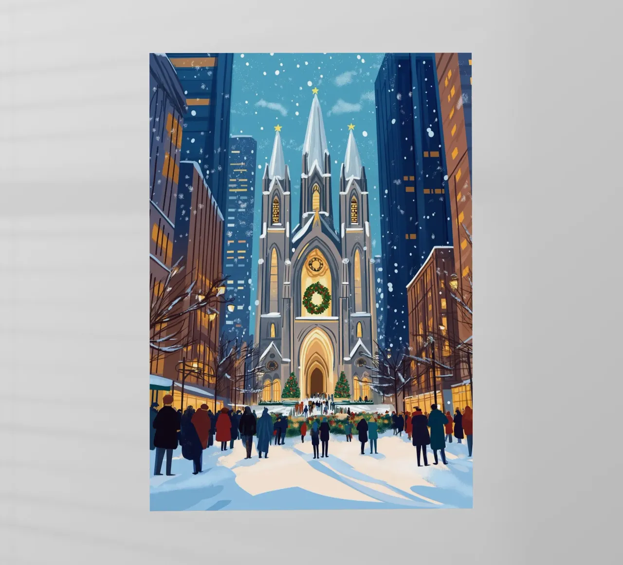 Cattedrale di San Patrizio in festa - Natale innevato a NYC pellicola backlit da ClubArt