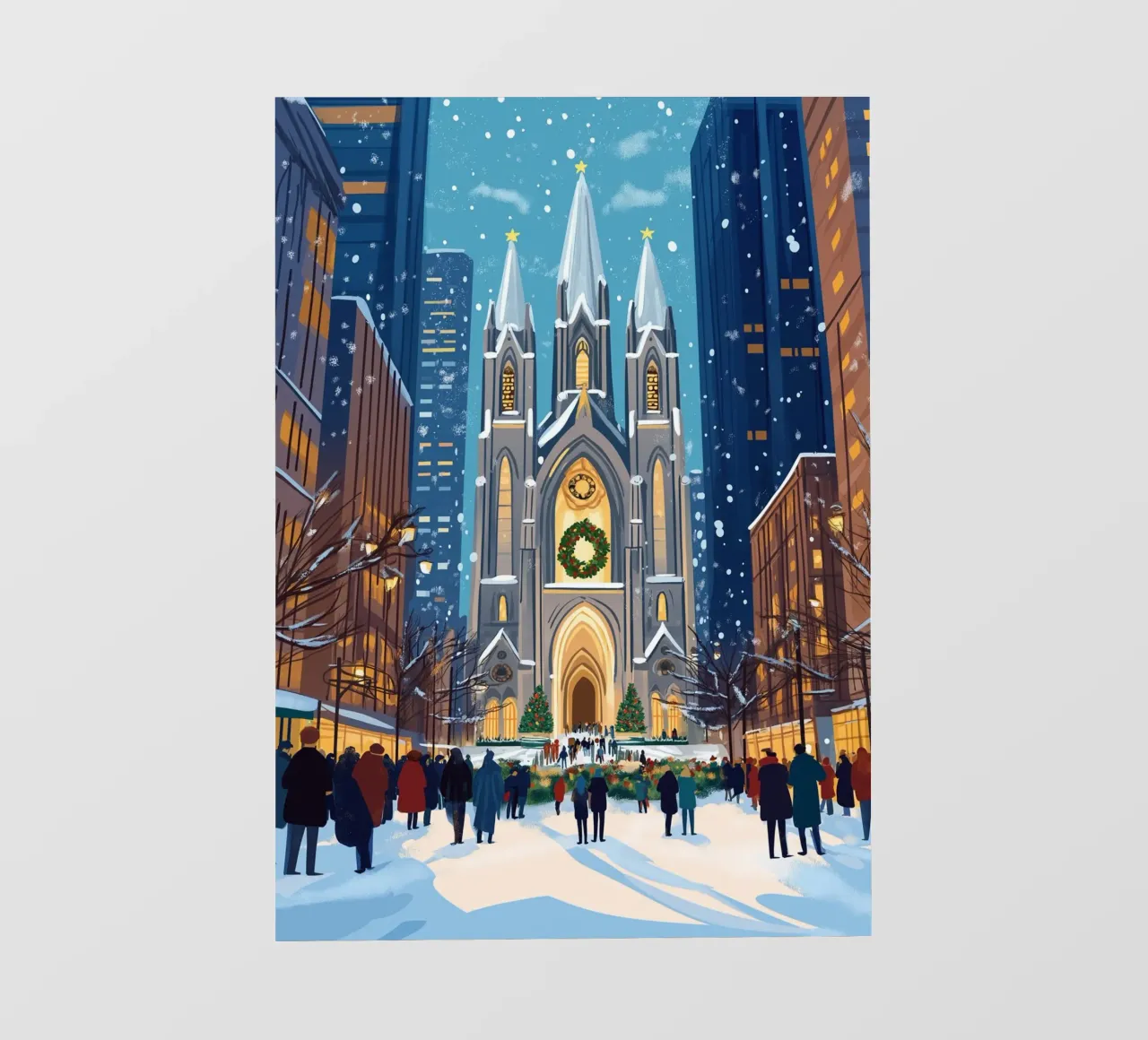 Cattedrale di San Patrizio in festa - Natale innevato a NYC pellicola backlit da ClubArt