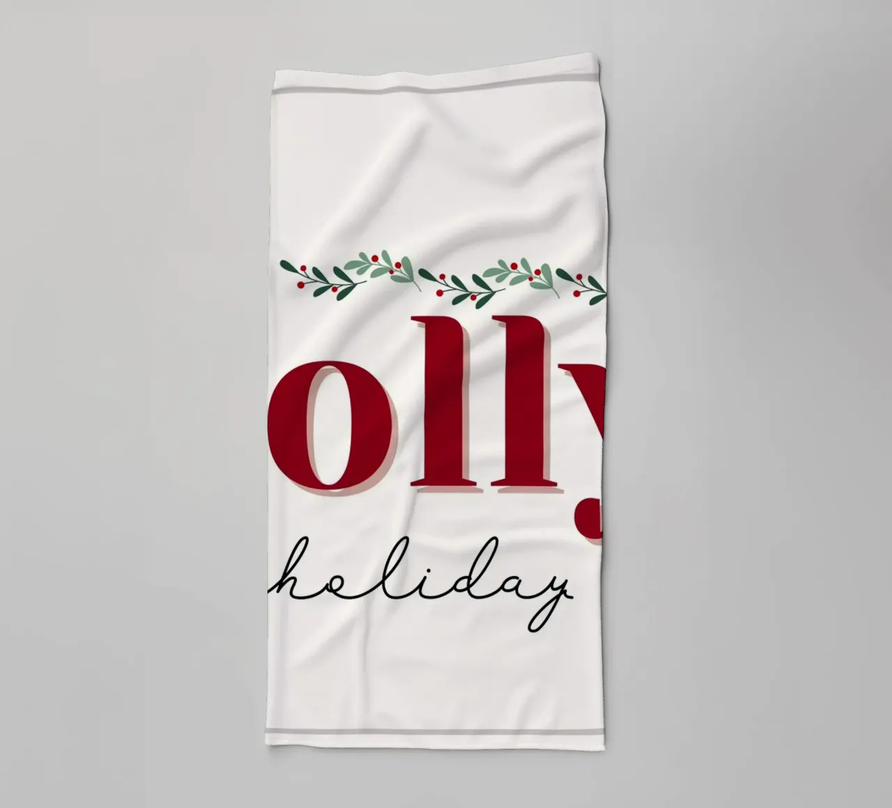 Wishing You a Jolly Holiday - Festive Greeting Print towel by ClubArt